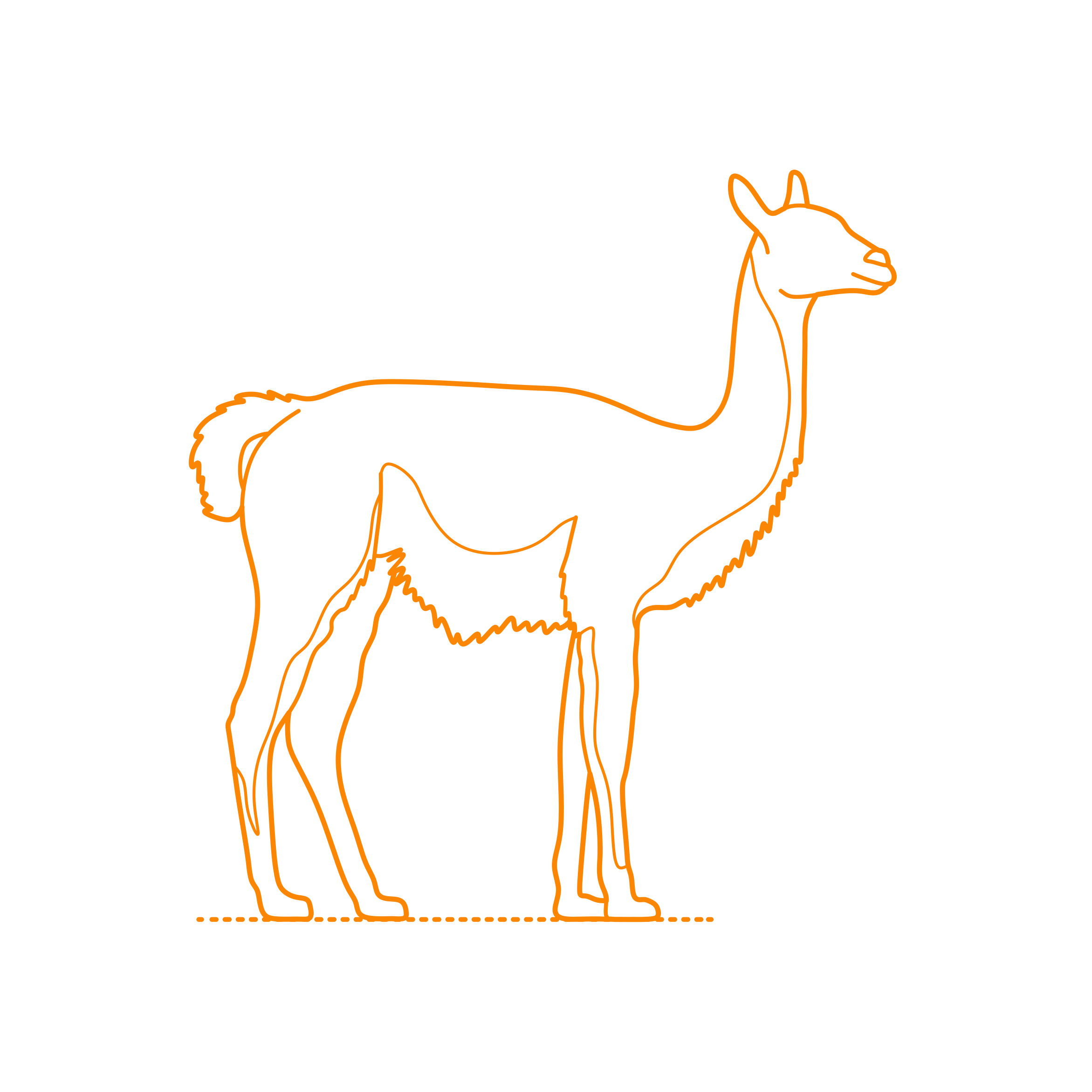Animals Camelids Guanaco Outline Svg File Free Vectors